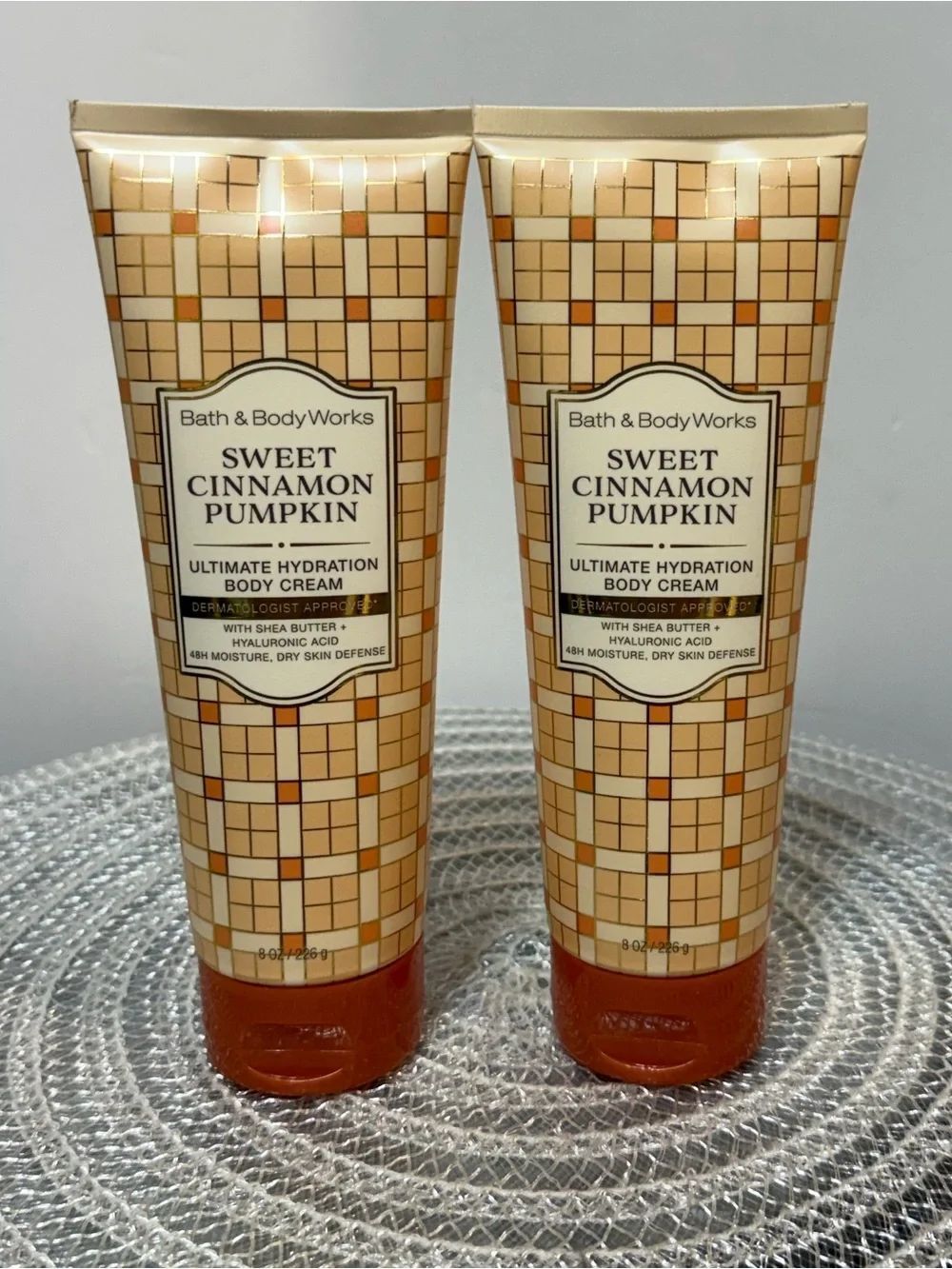 BBW Sweet Cinnamon Pumpkin Body Cream Set of 2 NWT